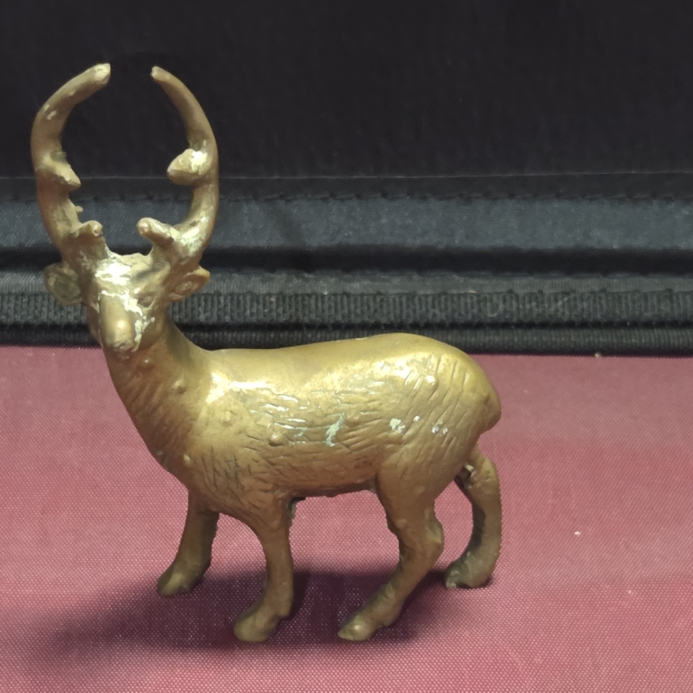 Bronze Deer Figurine 4"